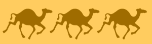 Running camel border stencil