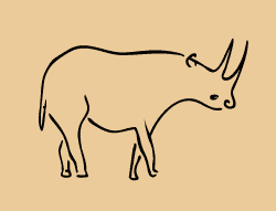 African petroglyphic rhino stencil