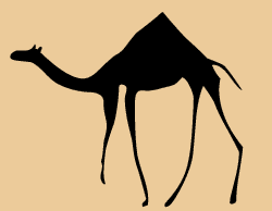 African petroglyphic camel stencil