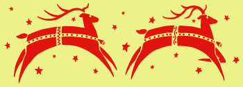 Holiday reindeer border stencil