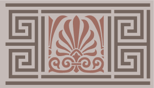 Greek ornament stencil and key border stencil