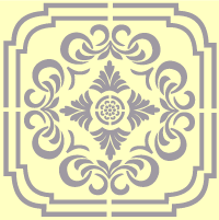Decorative flower tile stencil