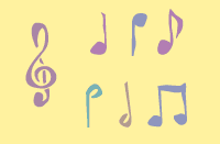 Music notes stencil