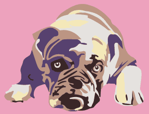 Bad bull dog stencil (15x20")