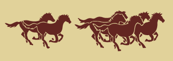 Wild horses border stencil