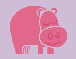 Large fun hippo stencil