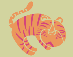 Large fun tiger stencil