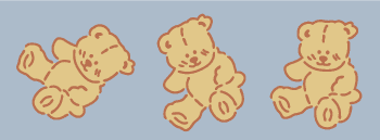 Large teddy bear border stencil