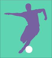 Dribbling soccer player stencil
