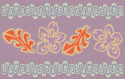 Hawaiian flower border stencil B
