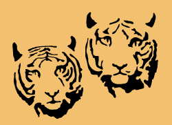 Two tigers stencil