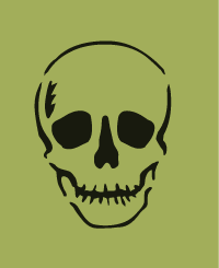 Human skull stencil
