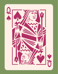 Queen playing card stencil