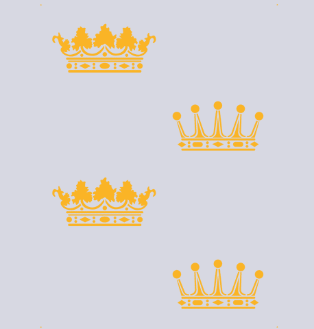 Royal crowns damask stencil