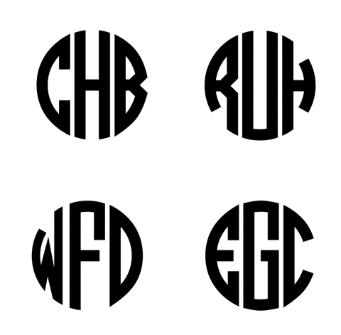 Garland Stencil with Monogram (1 letter)