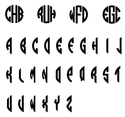 Garland Stencil with Monogram (1 letter)