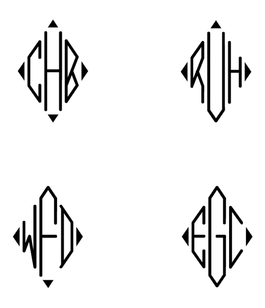 Diamond Monogram Stencil (3 letters)