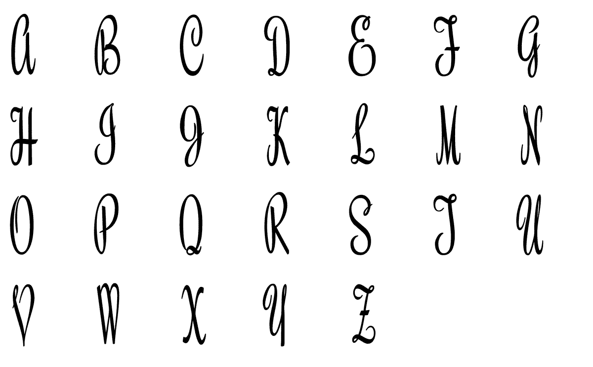 1 Script Letter Script Monogram Stencil (1 letters) – Stencil Planet