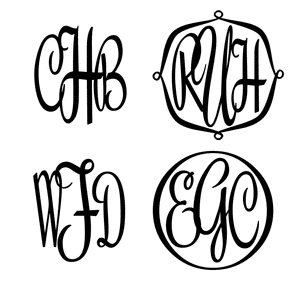 Script Monogram Stencil (3 letters)