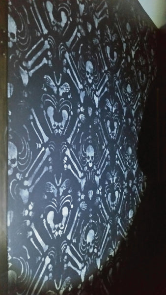 Skeleton wall covering stencil