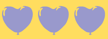 Heart balloon stencil border