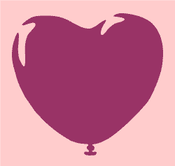 Heart balloon stencil