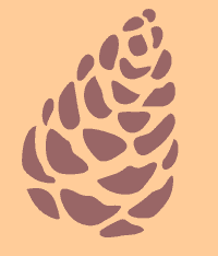 Large pine cone stencil