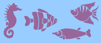 Fish stencil border