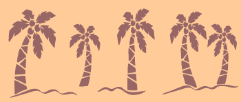 Palm tree stencil border
