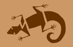 Indigenous lizard stencil