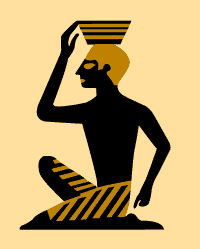 Sitting Egyptian man stencil