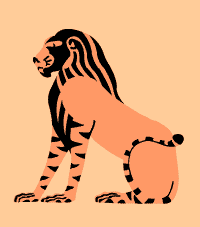 Egyptian lion stencil B