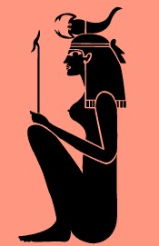 Sitting Egyptian woman stencil