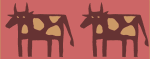 Primitive cow stencil border