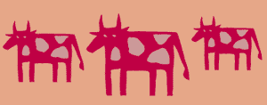 Primitive cow stencil border B