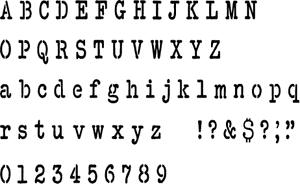 Jumbo Vintage Typewriter Alphabet Q-Z Stencil