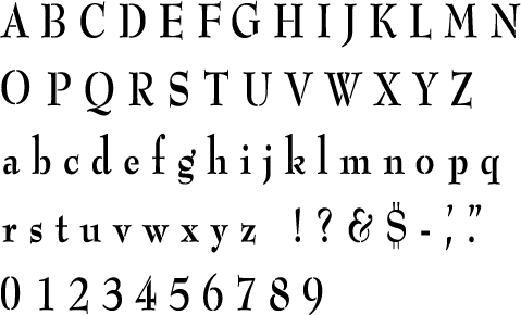 Bernhard Alphabet Stencil