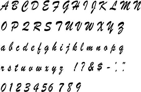 Brush Script Alphabet Stencil