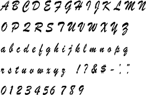 Brush Script Abcd Brush Script complete alphabet letter and number stencil. – Stencil Planet