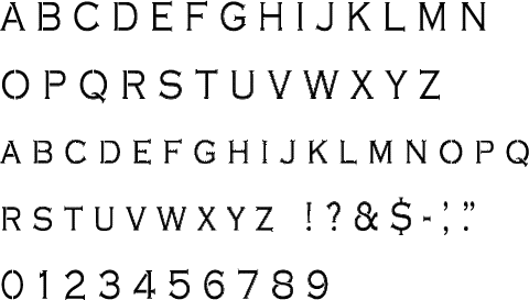 Copperplate Gothic Alphabet Stencil