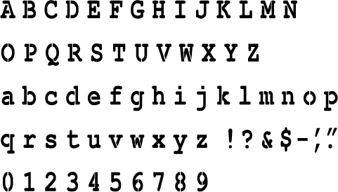 Courier New Bold Alphabet Stencil
