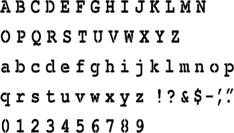 Courier New Bold Alphabet Stencil
