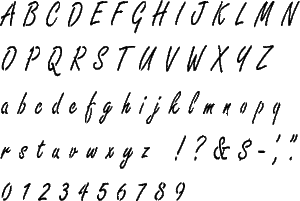 Freestyle Script Alphabet Stencil