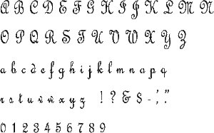 French Script complete alphabet letter and number stencil. – Stencil Planet