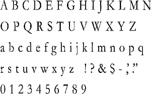 Garamond Alphabet Stencil