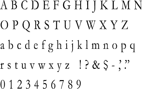 Garamond Alphabet Stencil