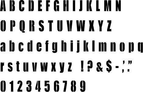 Impact complete alphabet letter and number stencil. – Stencil Planet