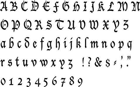 Lucida Blackletter Alphabet Stencil