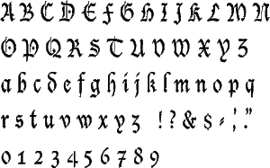 Lucida Blackletter Alphabet Stencil