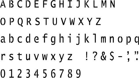 Lucida Console Alphabet Stencil